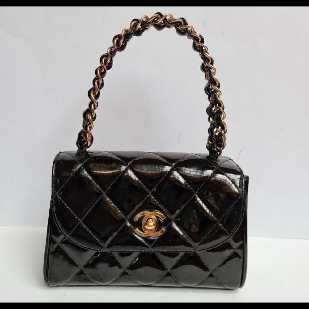 🛑SOLD🛑 VERY RARE VINTAGE CHANEL MINI BAG WITH TOP HANDLE - Picture 4 of 14